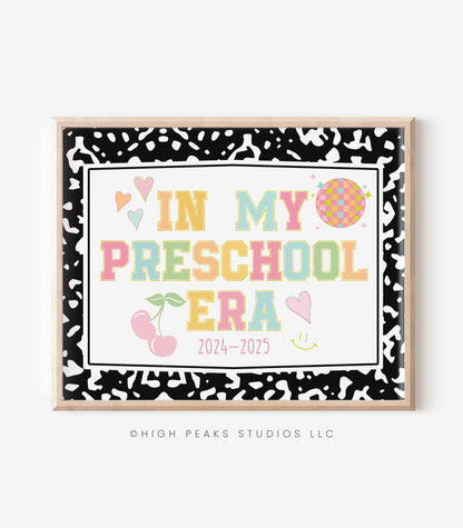 In My Preschool Era Composition Notebook Sign Printable - High Peaks Studios