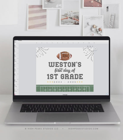 Football Back To School Picture Sign (Editable)