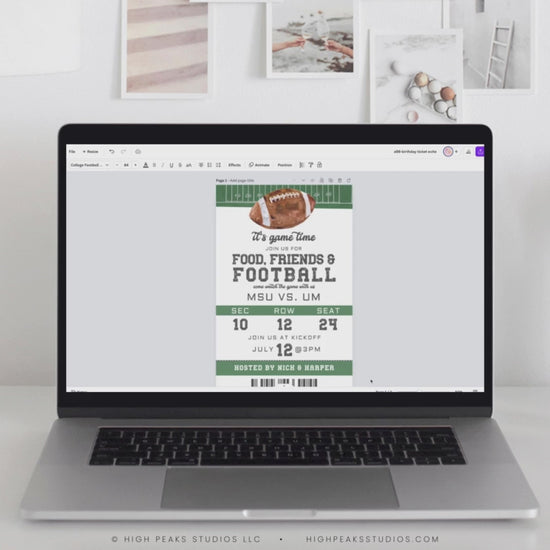 Football Watch Party Digital Invite - High Peaks Studios