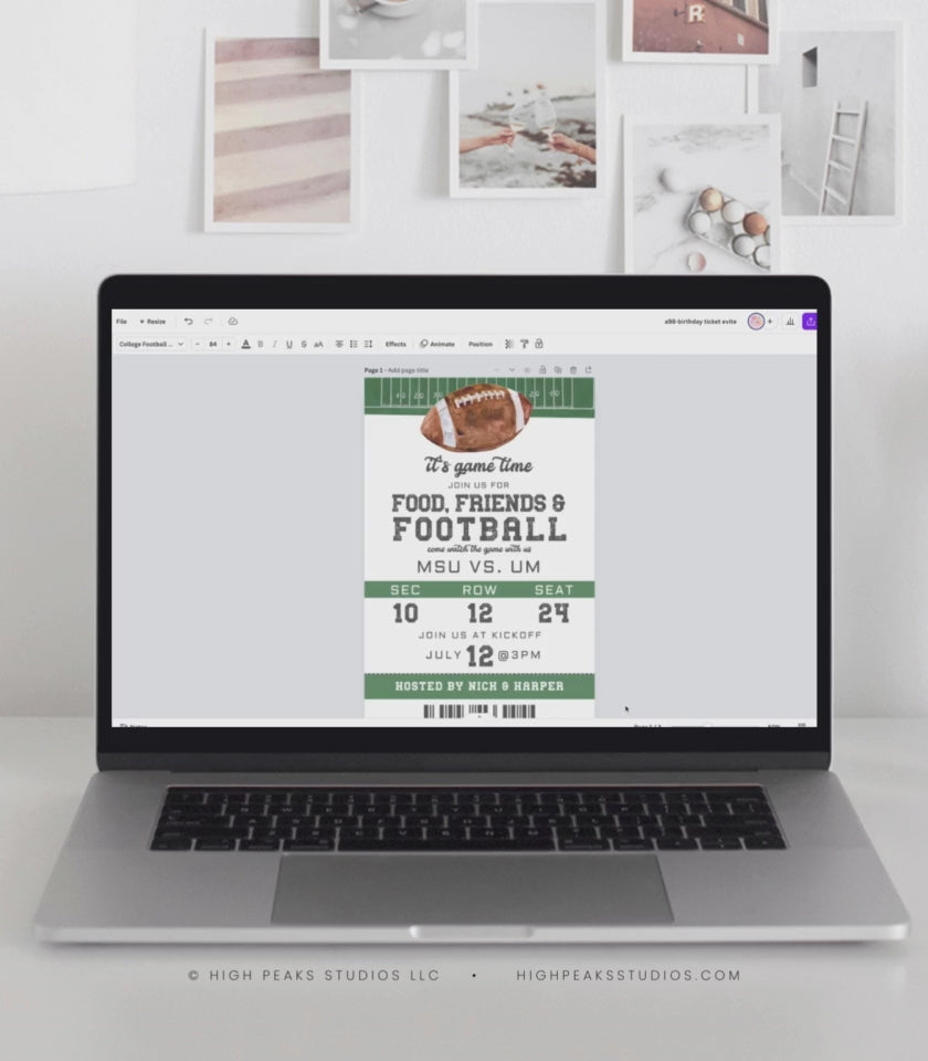 Football Watch Party Digital Invite - High Peaks Studios