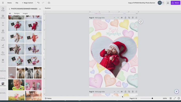 Sweetheart Monthly Photo Banner Printable