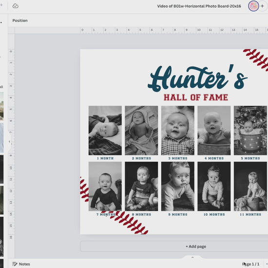 Baseball Milestone Photo Board Sign Printable Template - High Peaks Studios