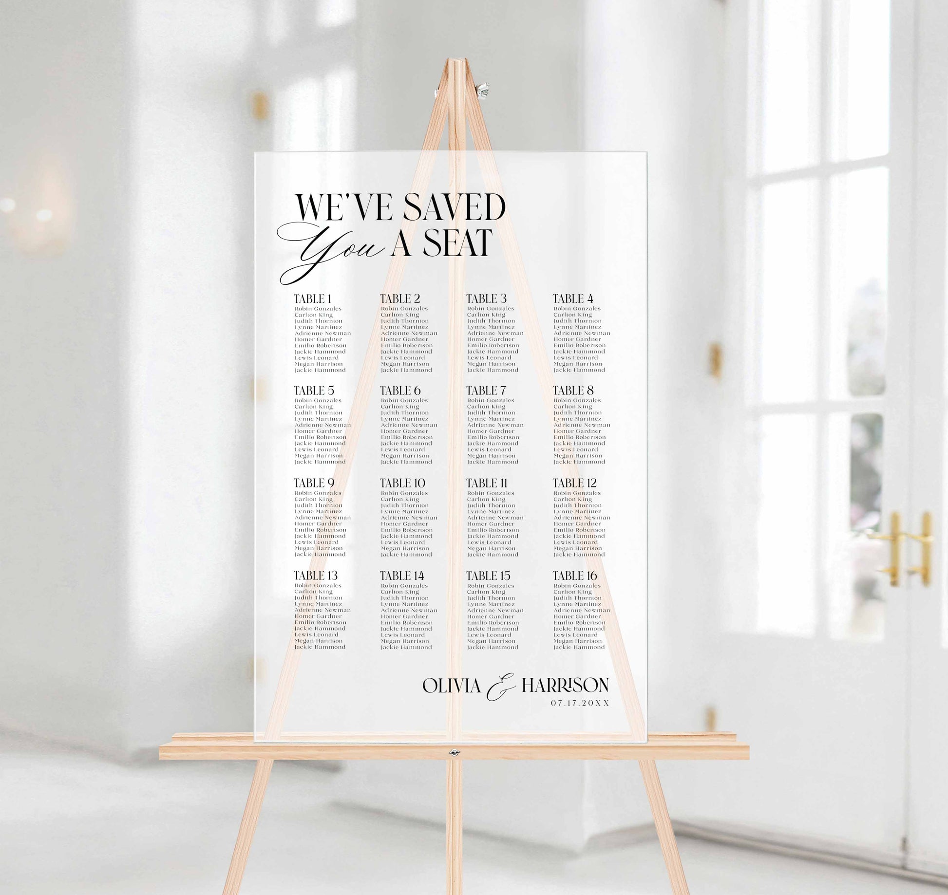 Old Money Wedding Seating Chart by High Peaks Studios LLC