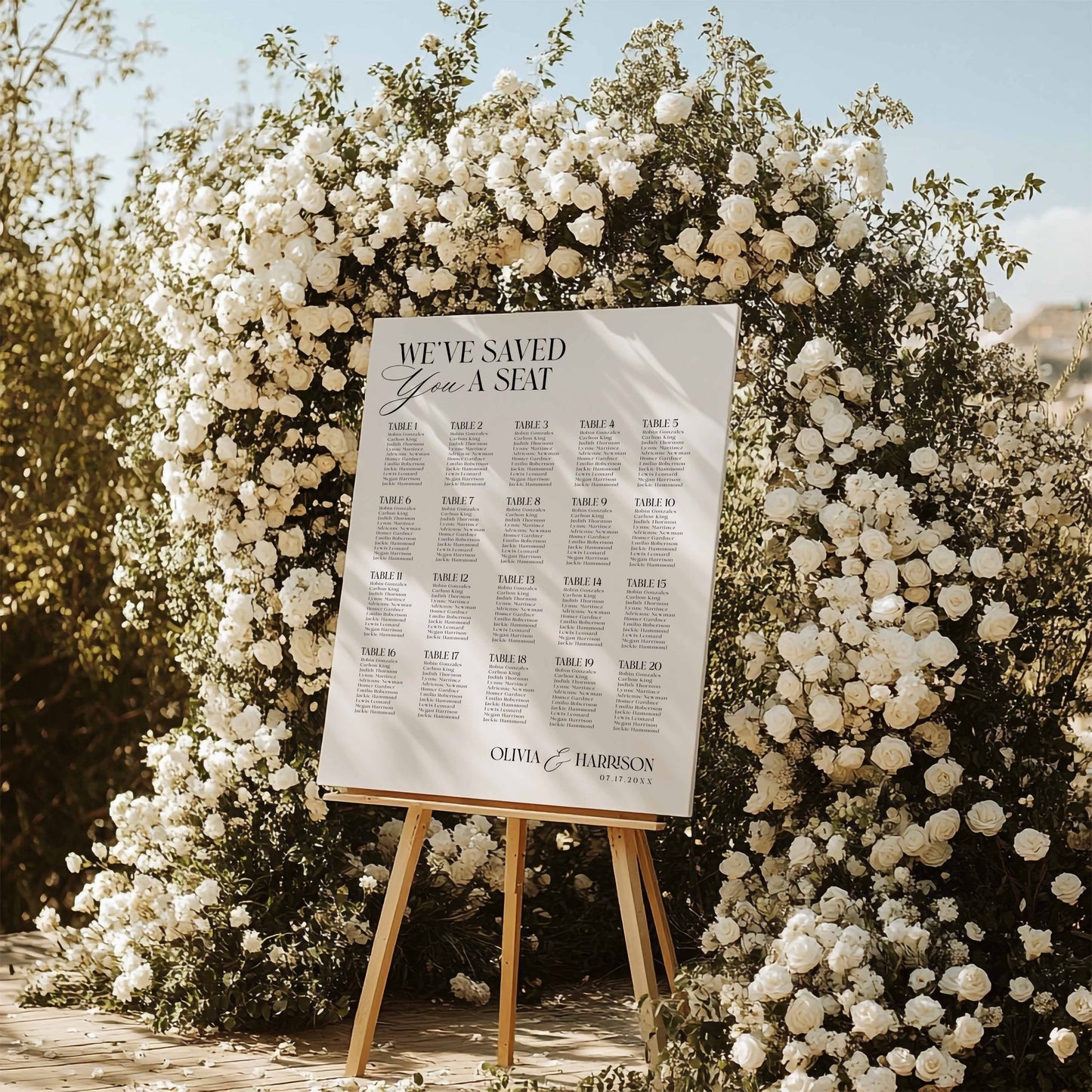 Old Money Wedding Seating Chart by High Peaks Studios LLC