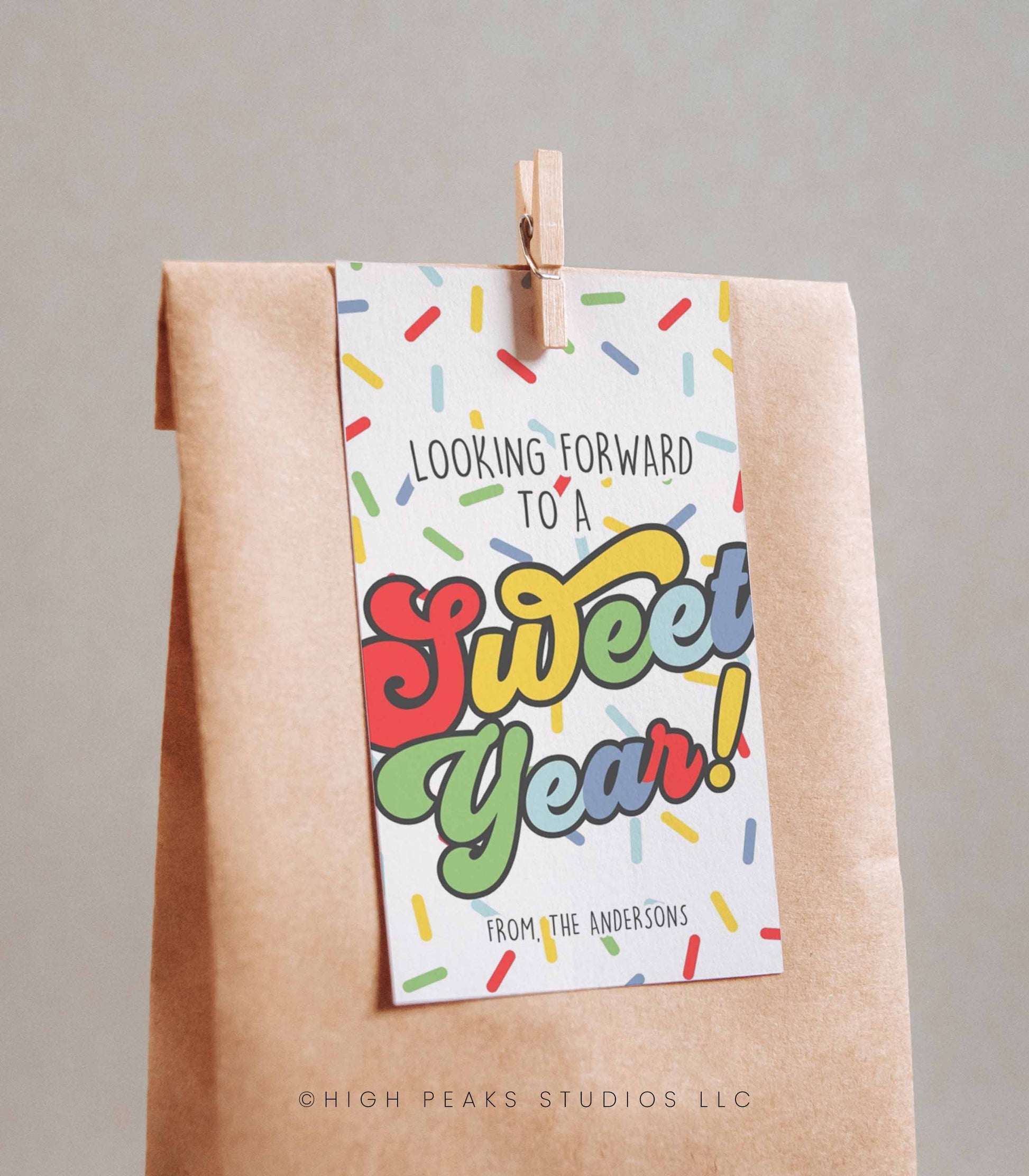 Sweet Year Back To School Gift Tag classic colors - High Peaks Studios