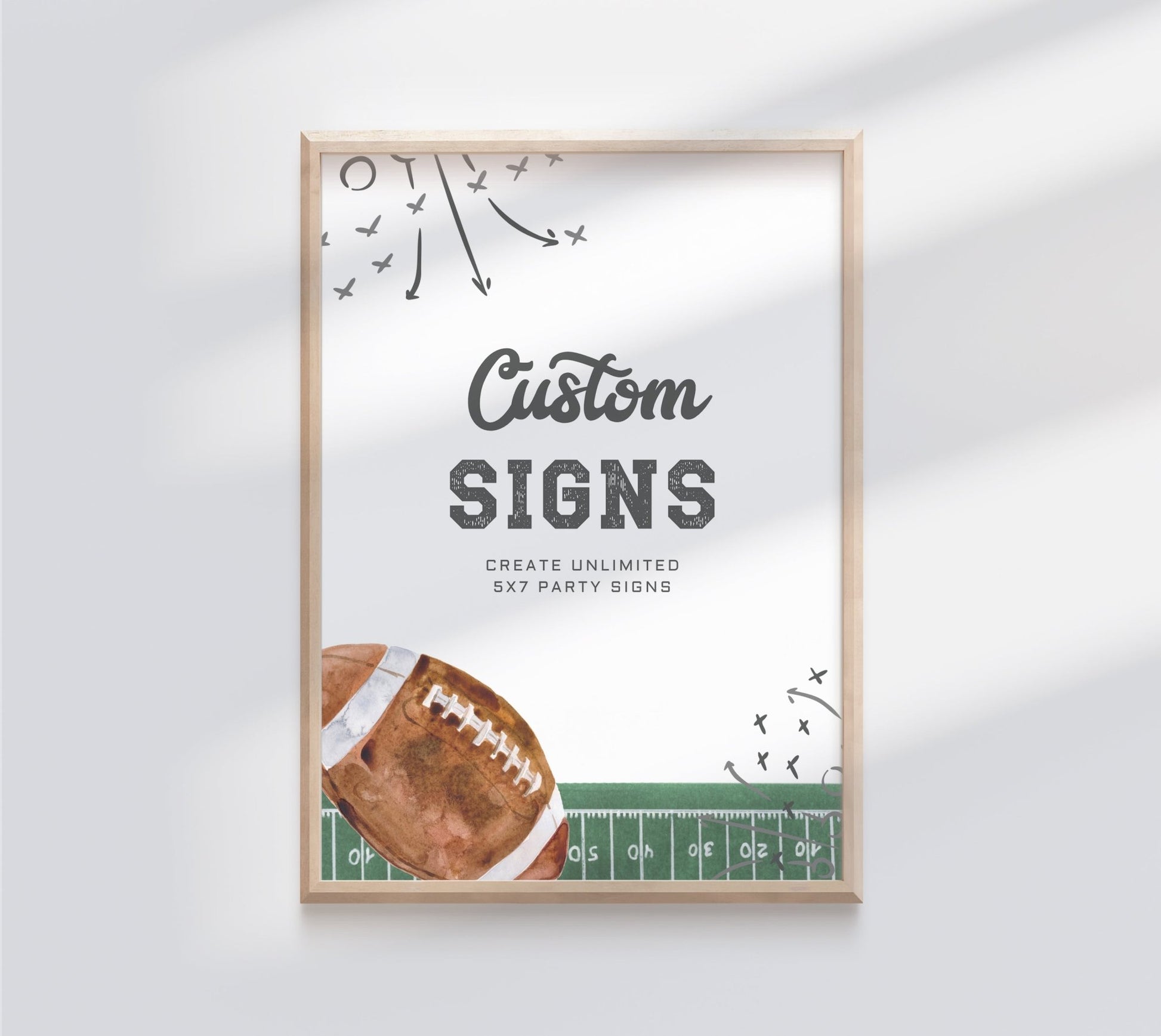 5x7 Custom Sign Template - Football Theme - High Peaks Studios