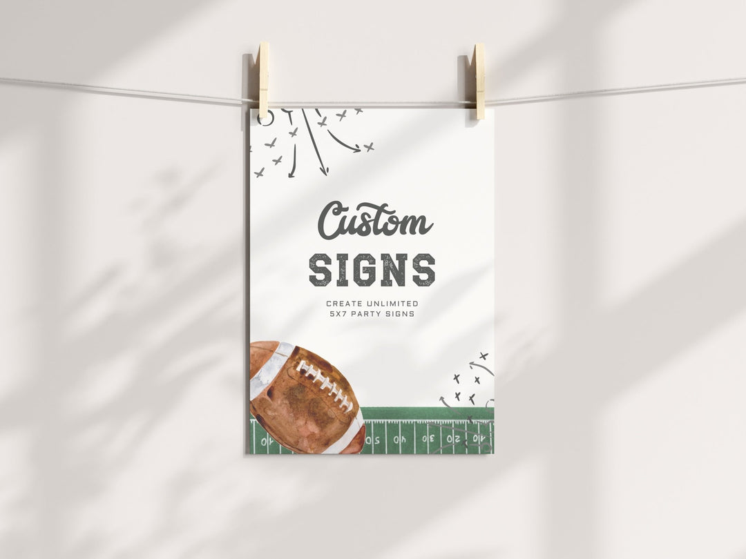 5x7 Custom Sign Template - Football Theme - High Peaks Studios
