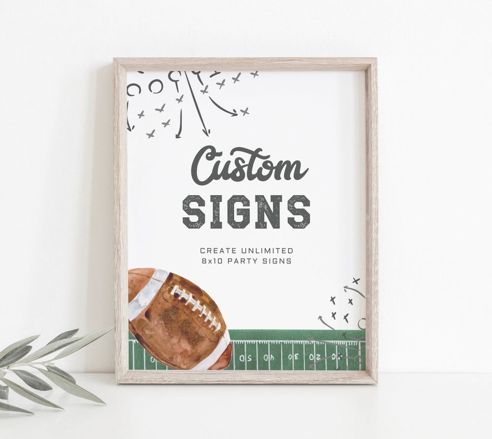 8x10 Custom Sign Template - Football Theme - High Peaks Studios