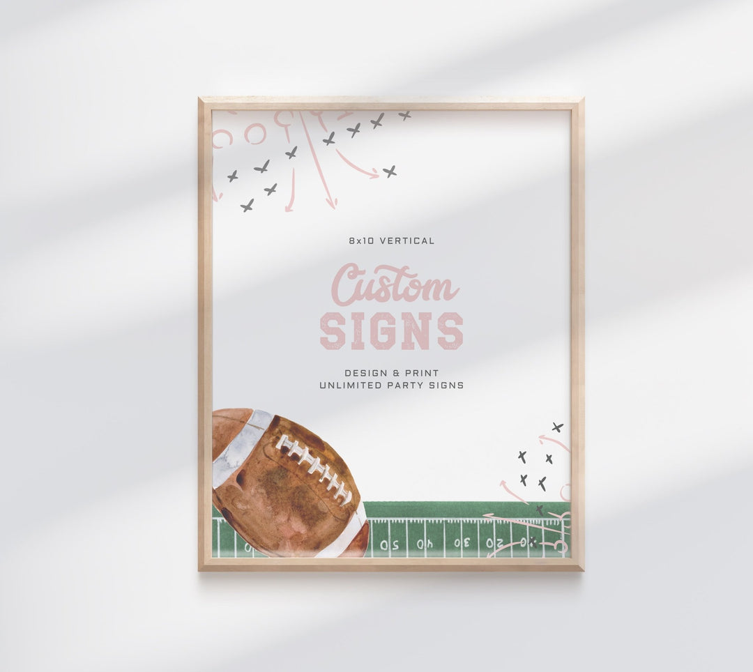 8x10 Custom Sign Template - Football Theme - Girl - High Peaks Studios