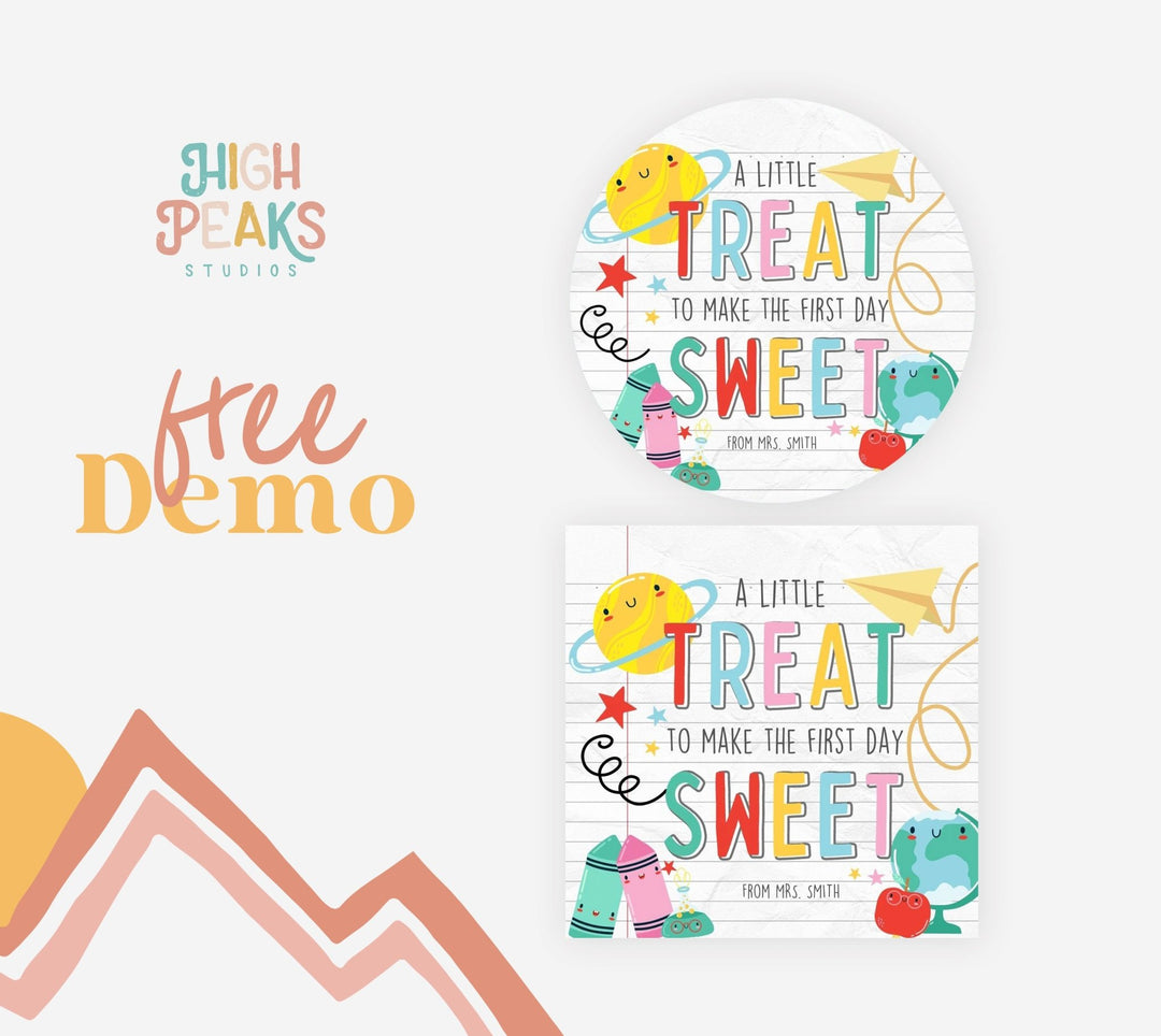 Back to School Sweet Treat Tag Printable - High Peaks Studios