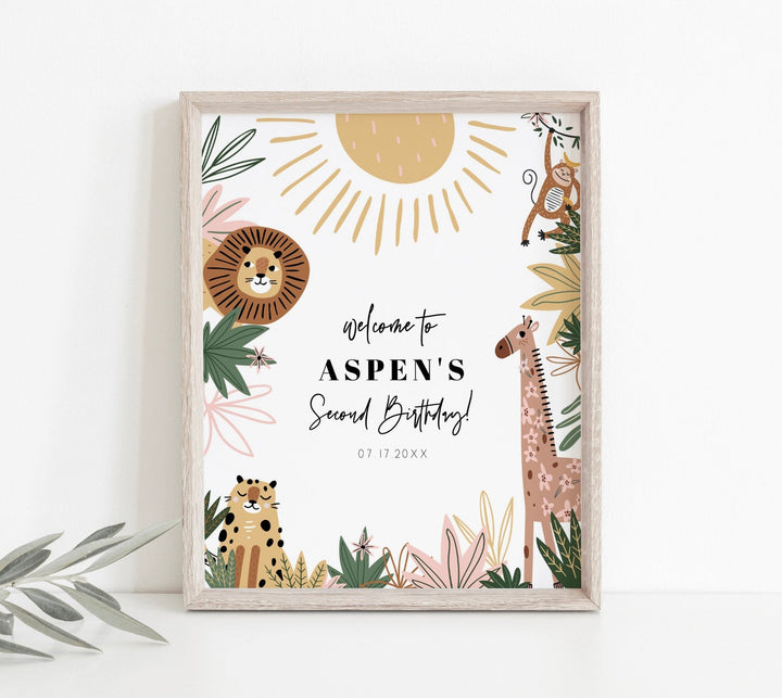 Boho Safari Birthday Welcome Sign - Great for Any Age! - High Peaks Studios