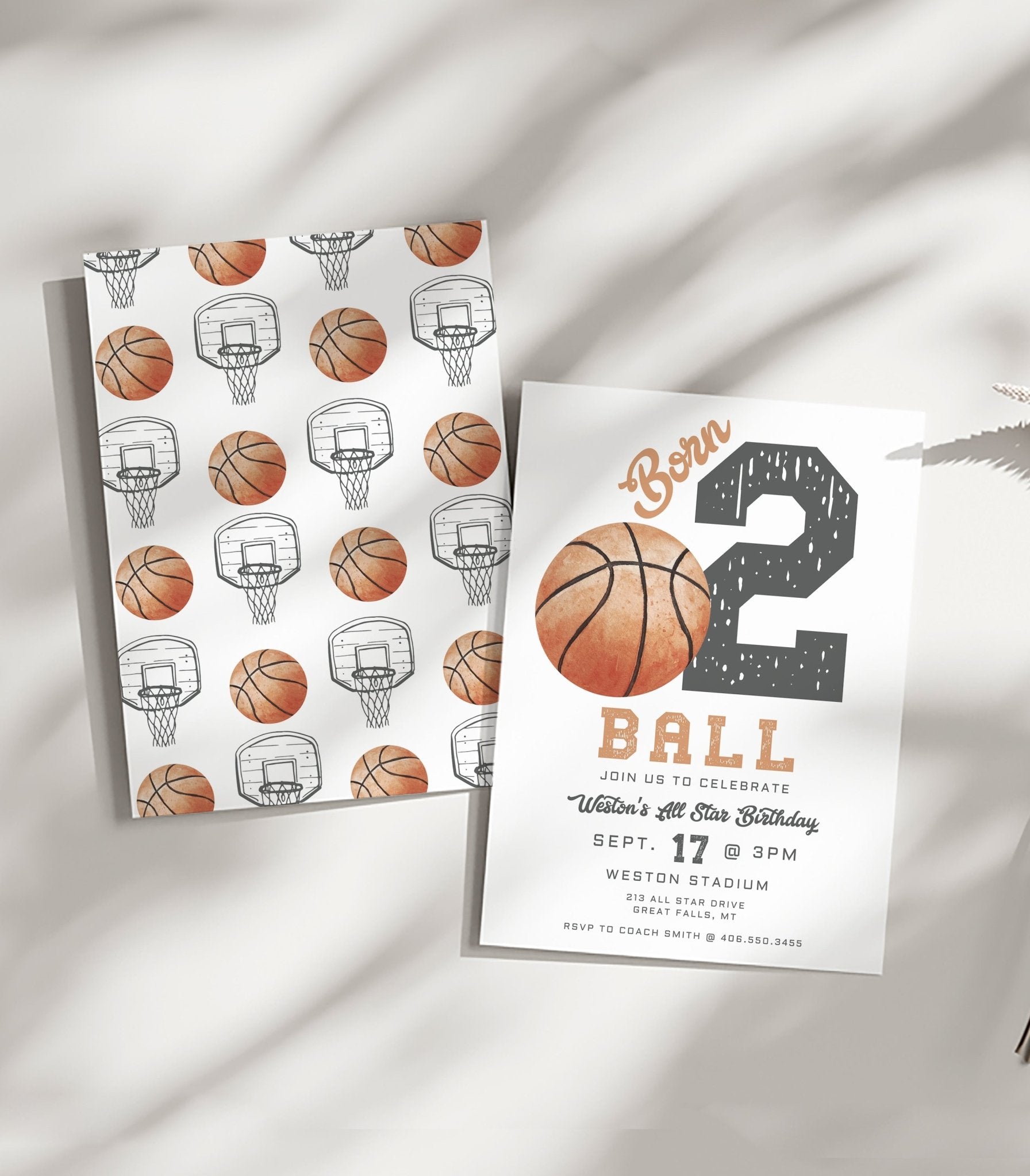 Born Two Ball Birthday Invitation - High Peaks Studios