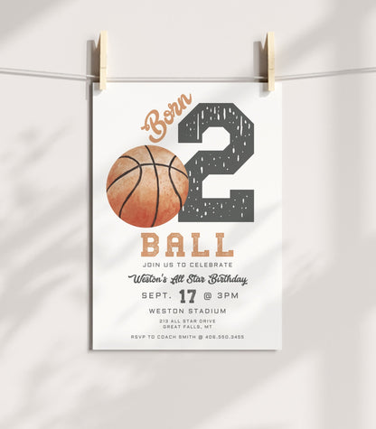 Born Two Ball Birthday Invitation - High Peaks Studios