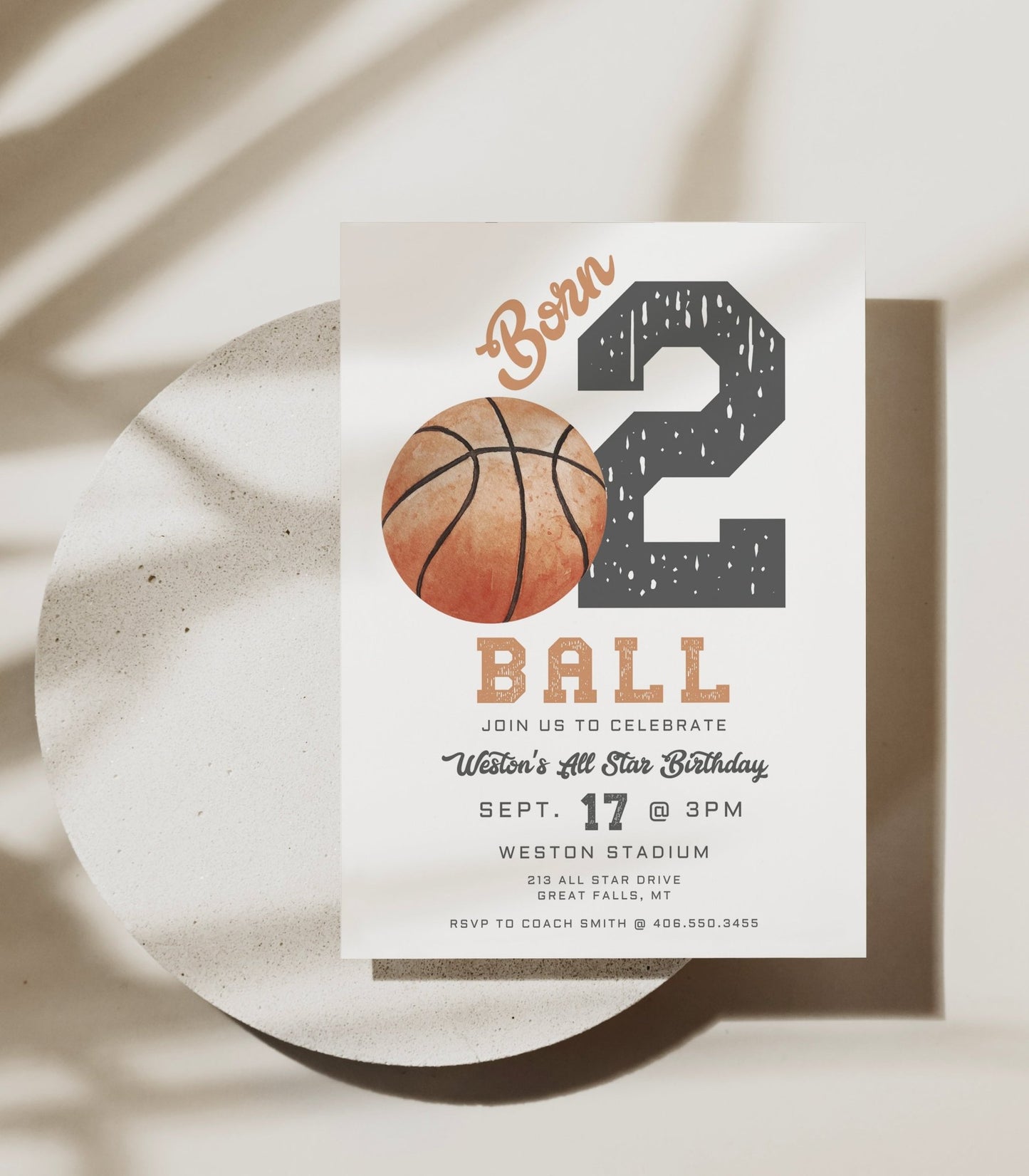 Born Two Ball Birthday Invitation - High Peaks Studios