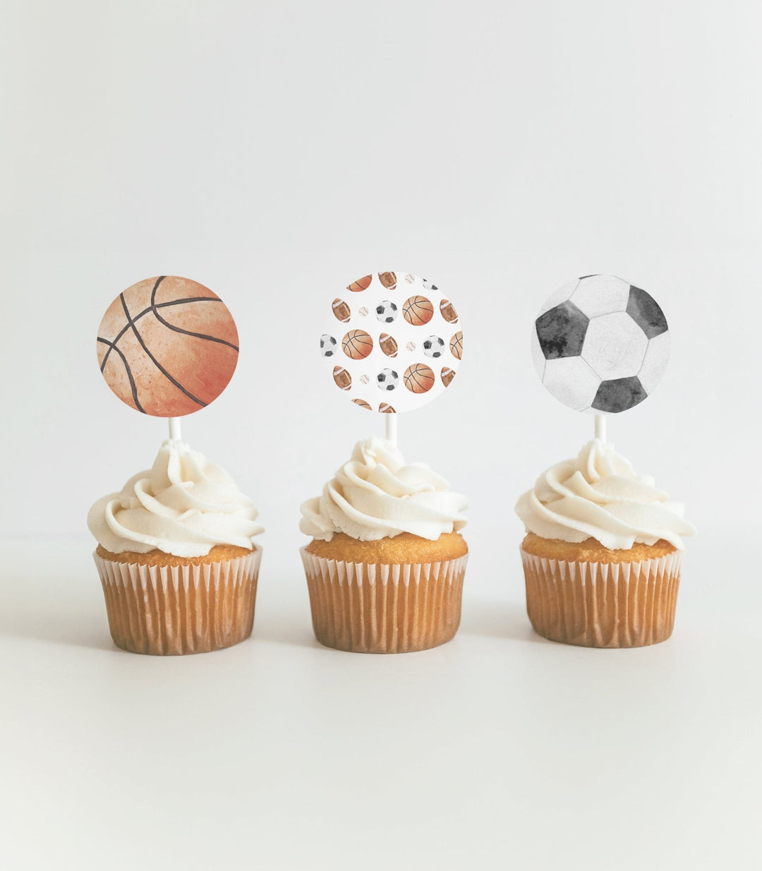 Born Two Ball Sports Cupcake Toppers - High Peaks Studios