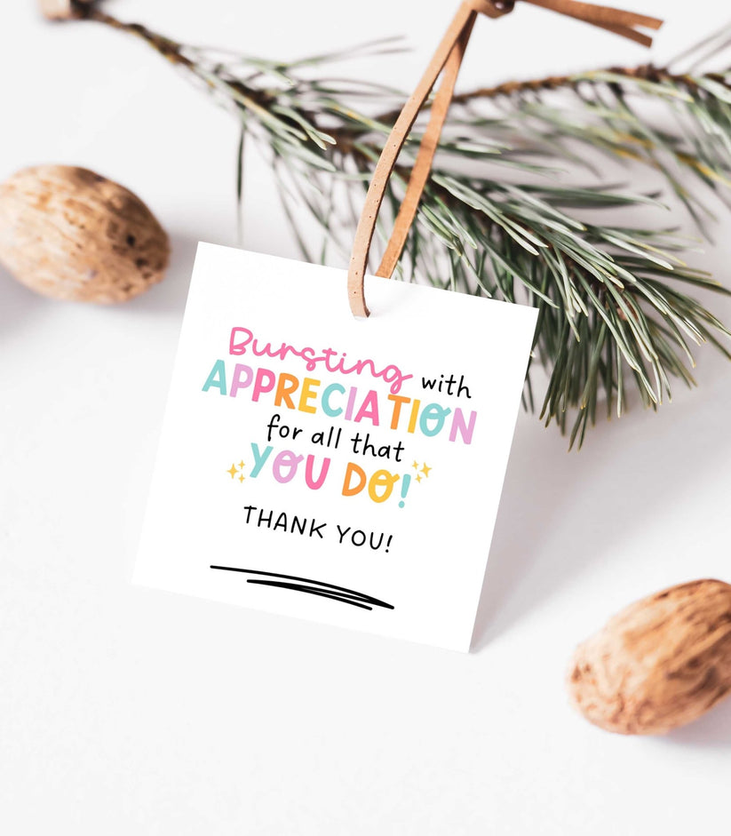 Bursting With Appreciation Gift Tag Printables High Peaks Studios LLC