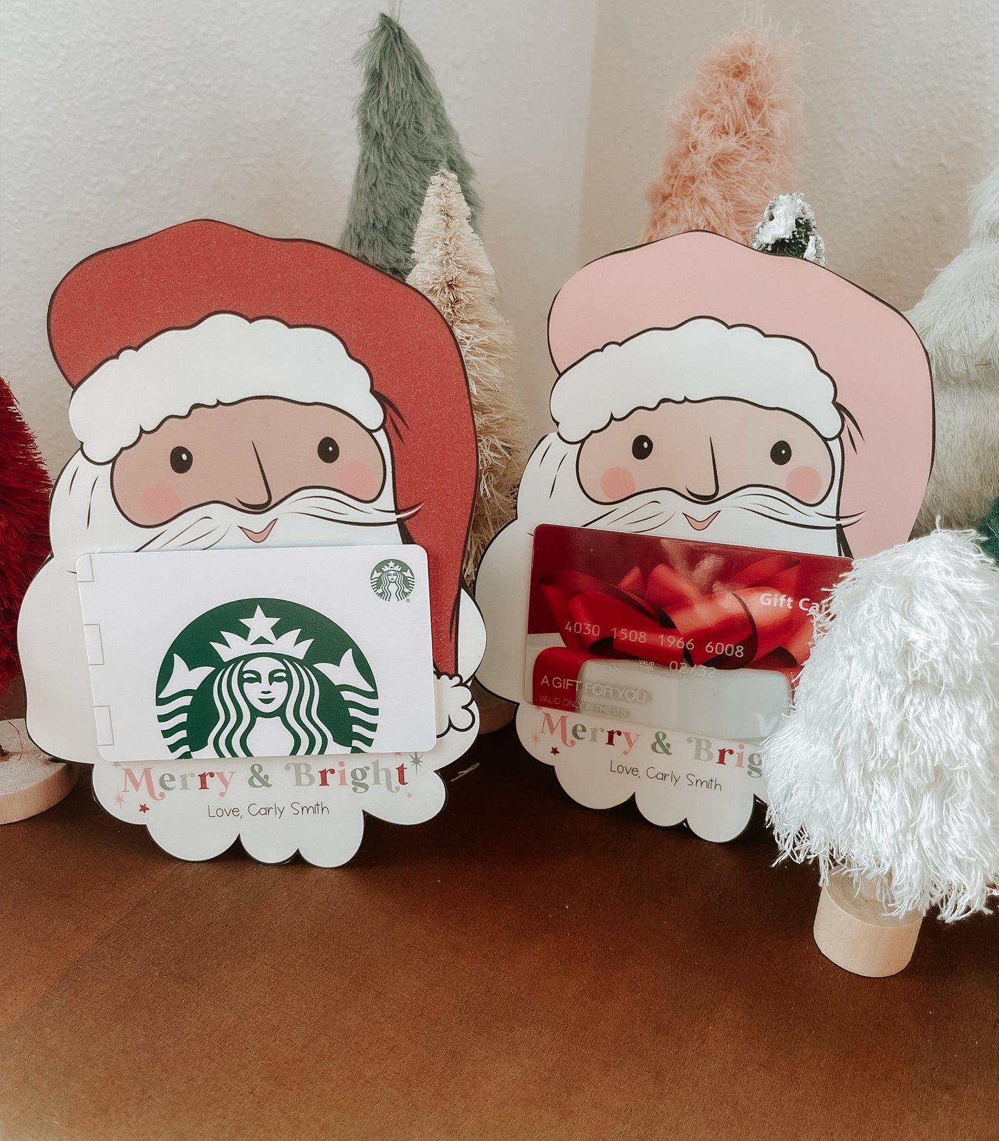 Christmas Gift Card Holder - Santa Cutout - High Peaks Studios