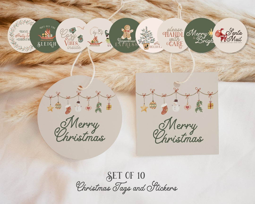Christmas Gift Tags Set of 10 Printables - High Peaks Studios