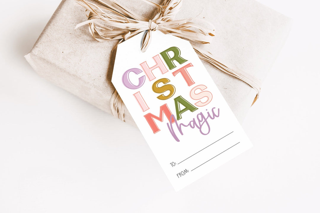 Christmas Magic Gift Tag Printable - Colorful - High Peaks Studios