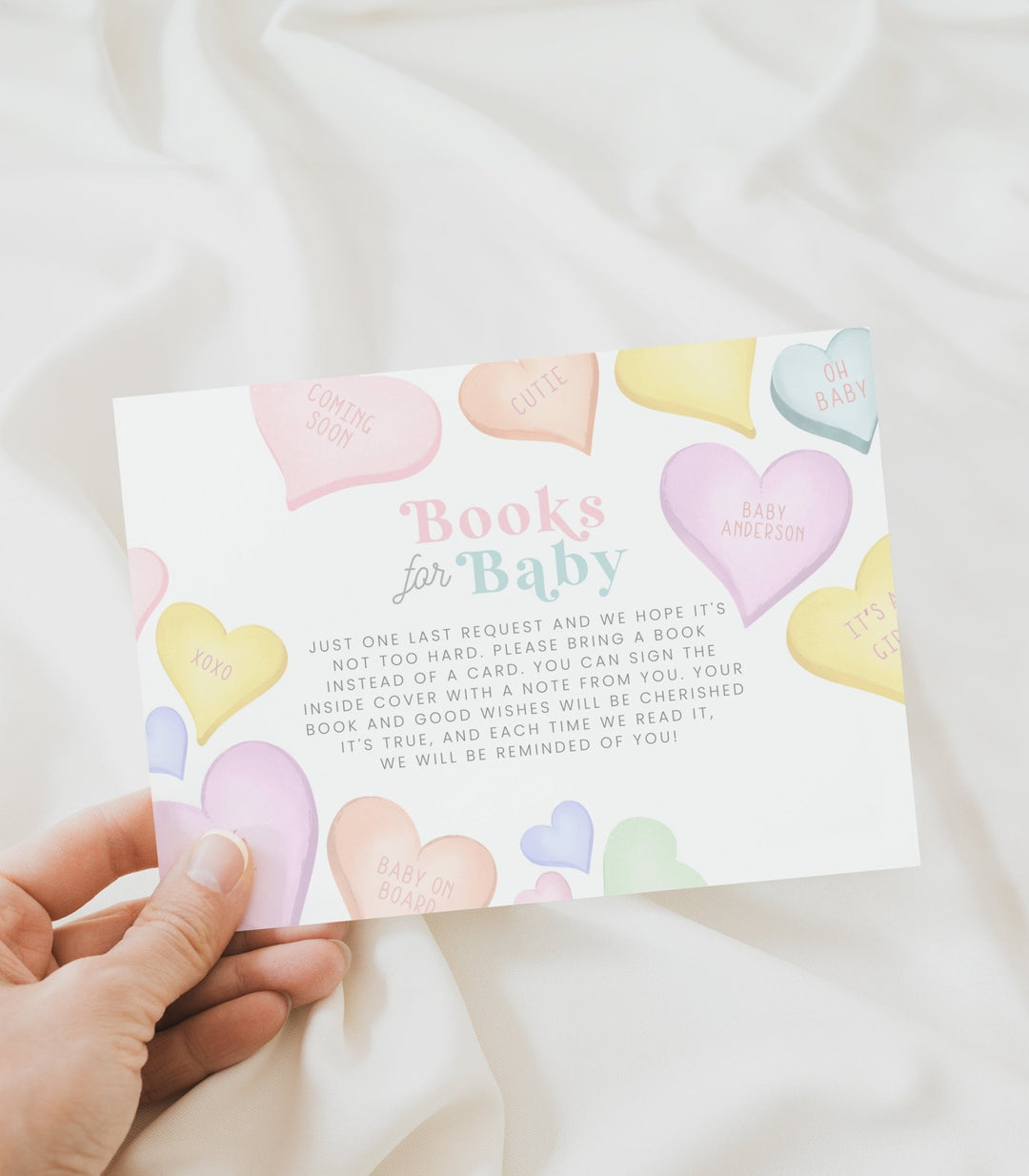 Conversation Heart Books For Baby Card Printable - High Peaks Studios