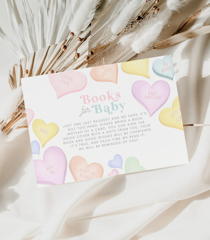 Conversation Heart Books For Baby Card Printable - High Peaks Studios