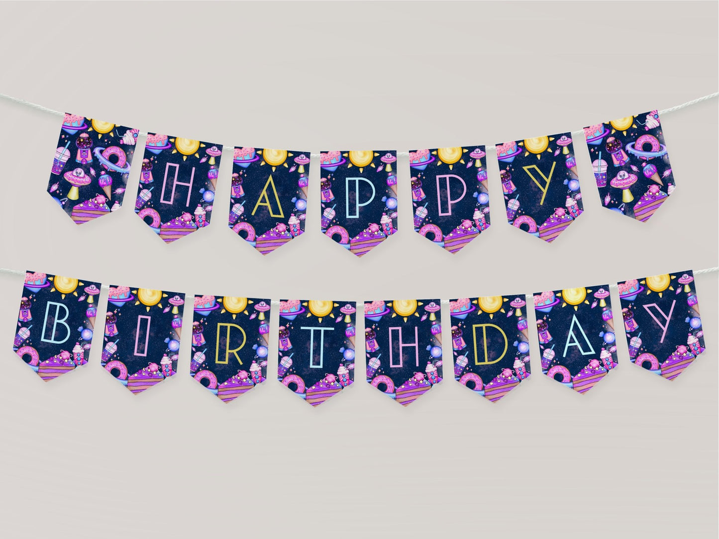 Cosmic Candy Happy Birthday Banner - High Peaks Studios