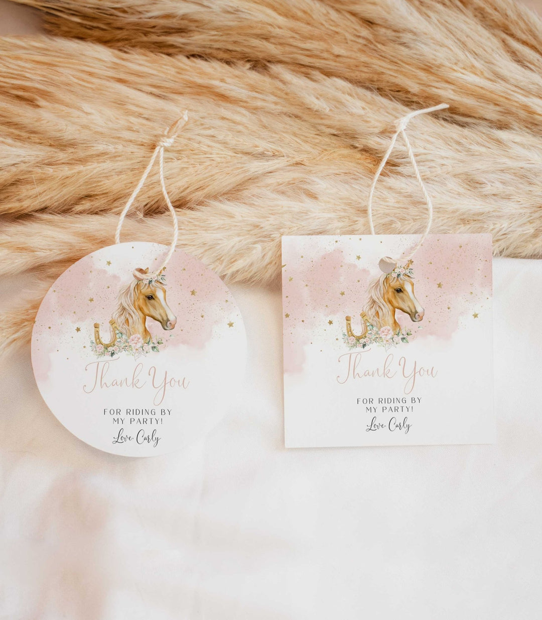 Cowgirl Horse Circle and Square Favor Tags - High Peaks Studios