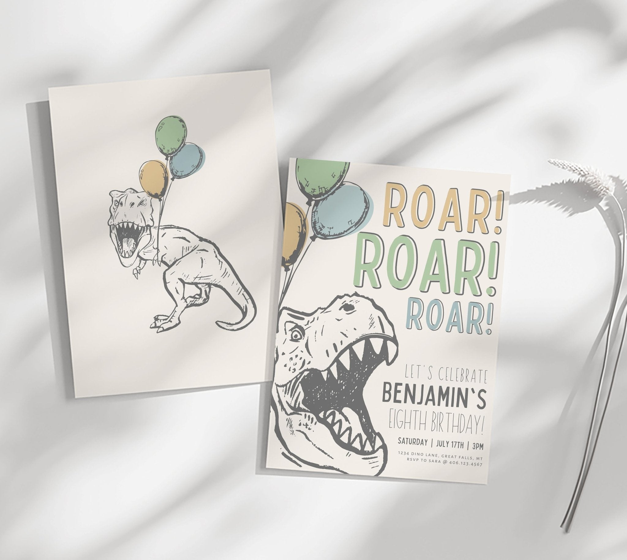 Dinosaur Birthday Party Invitation Printable - ANY AGE! – High Peaks ...