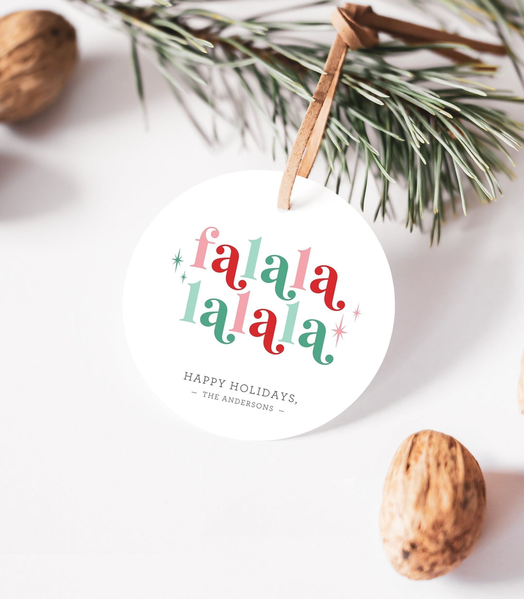 Falalala Festive Holiday Gift Tag Printable - High Peaks Studios