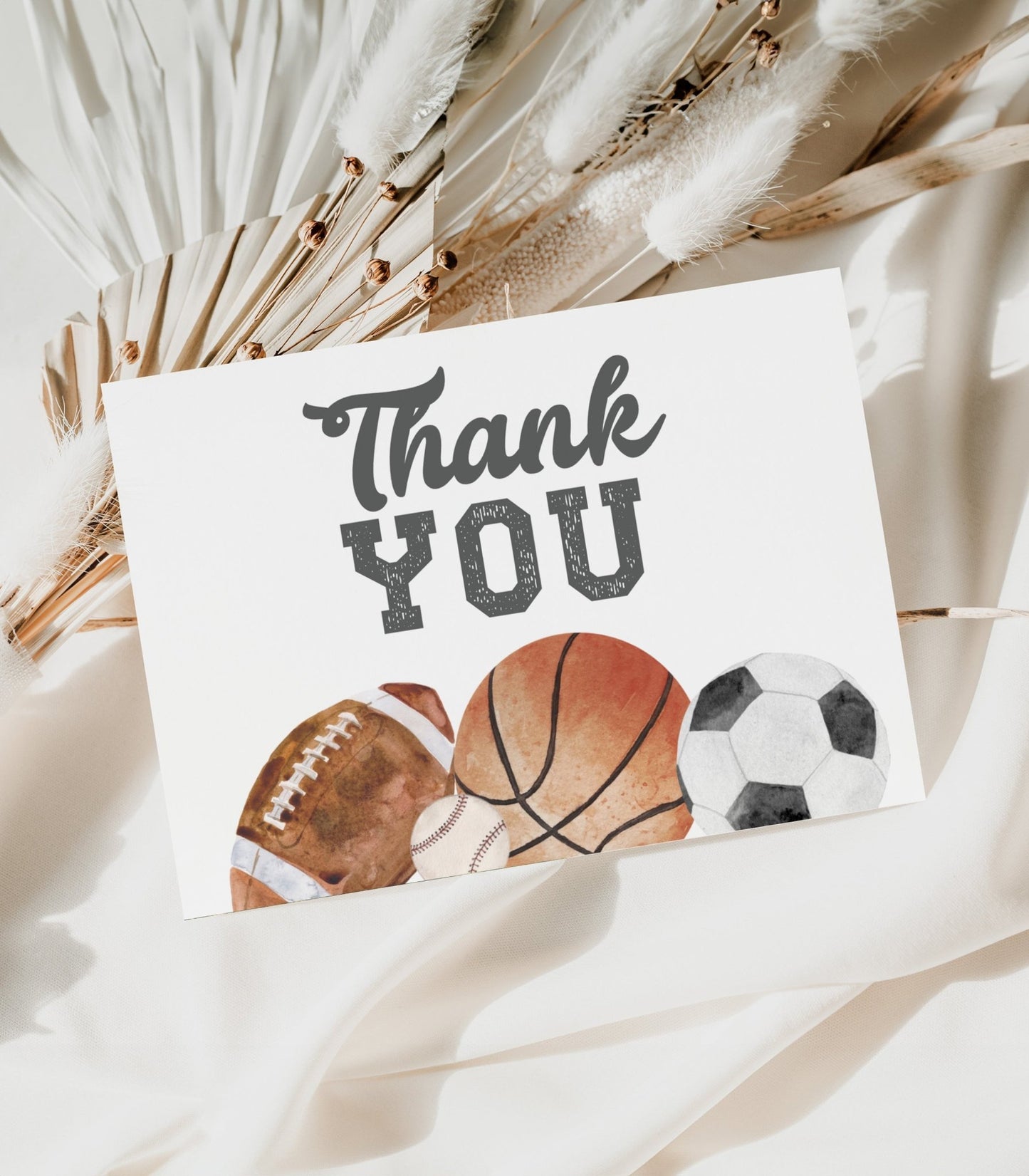 Folded Sports Thank You Card Printable - High Peaks Studios