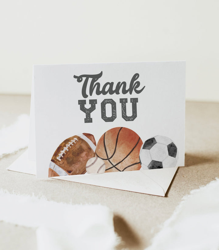 Folded Sports Thank You Card Printable - High Peaks Studios