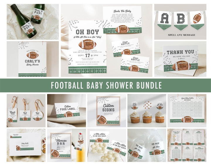 Football Baby Shower Invitation Bundle - High Peaks Studios