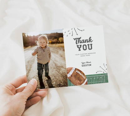 Football Birthday Photo Thank You Card Printable - High Peaks Studios