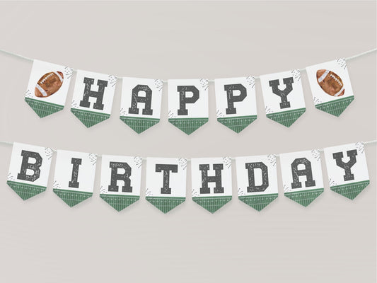 Football Happy Birthday Pennant Banner - High Peaks Studios