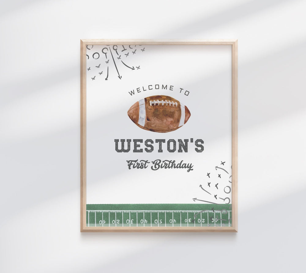 Football Party Welcome Sign - Any Age - High Peaks Studios