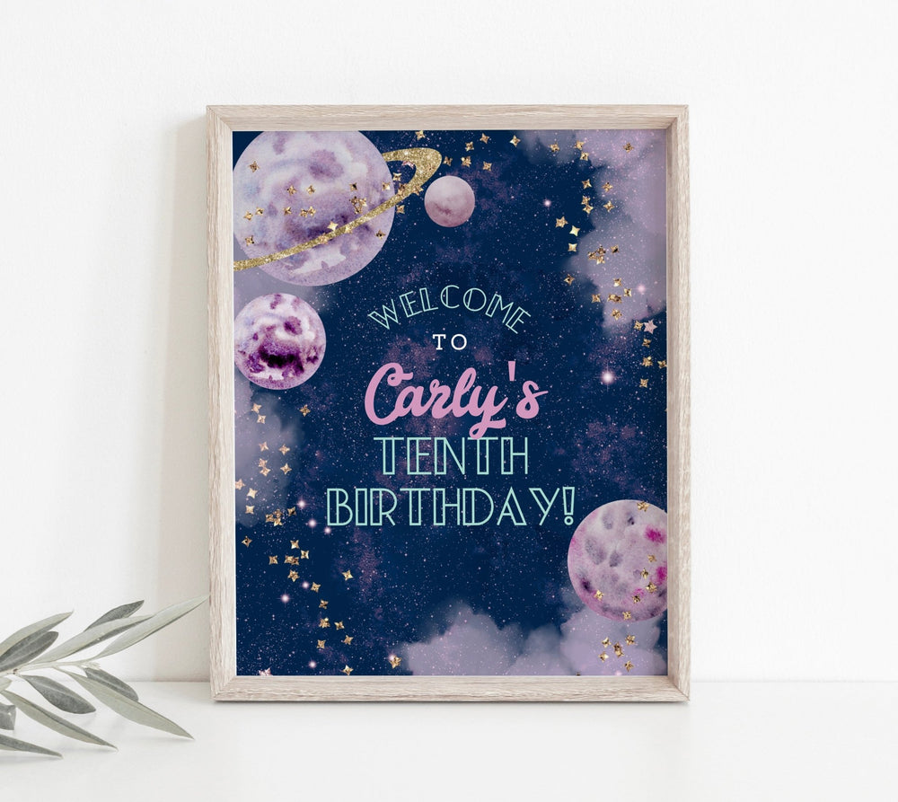 Galaxy Birthday Welcome Sign - Great for Any Age! - High Peaks Studios