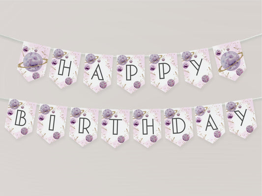 Galaxy Happy Birthday Pennant Banner - High Peaks Studios