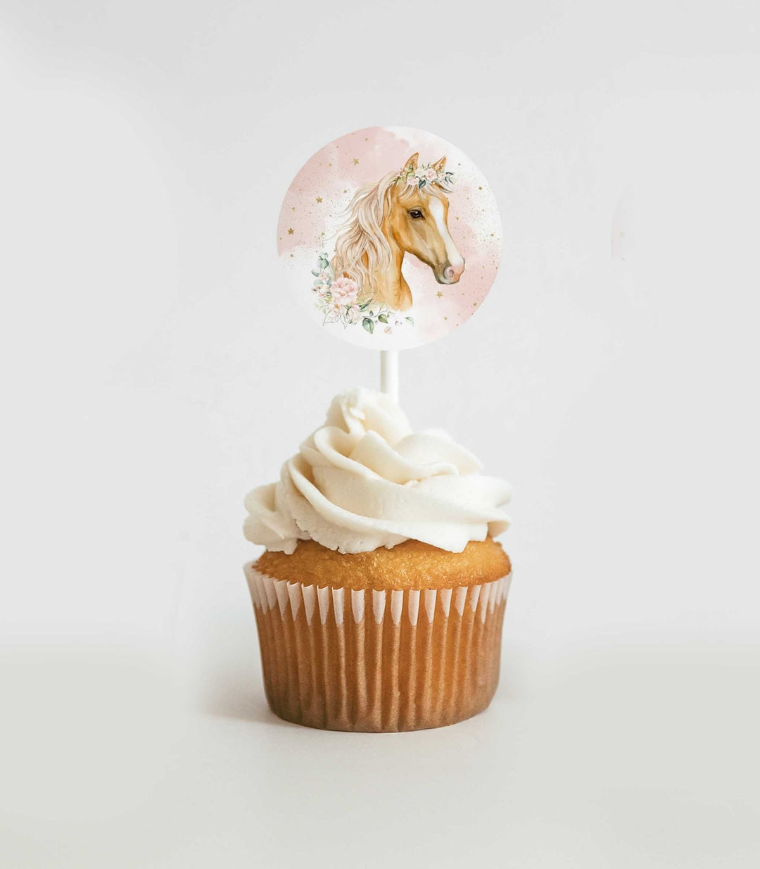 Horse Birthday Cupcake Toppers Template - High Peaks Studios