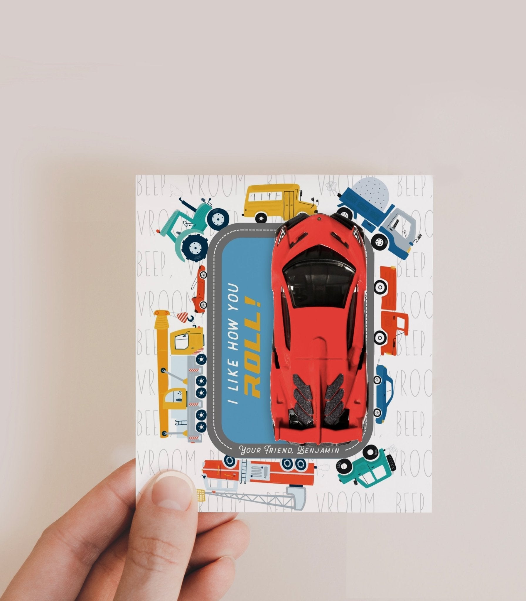 Hot Wheels Car Valentine Gift Printables - High Peaks Studios