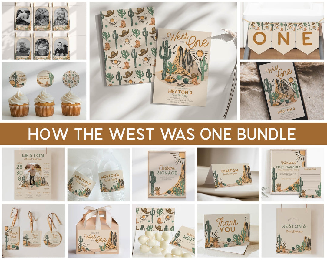 How The West Was ONE Birthday Invitation Bundle Printables - High Peaks Studios