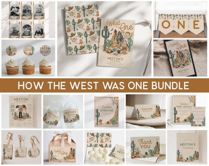 How The West Was ONE Birthday Invitation Bundle Printables - High Peaks Studios