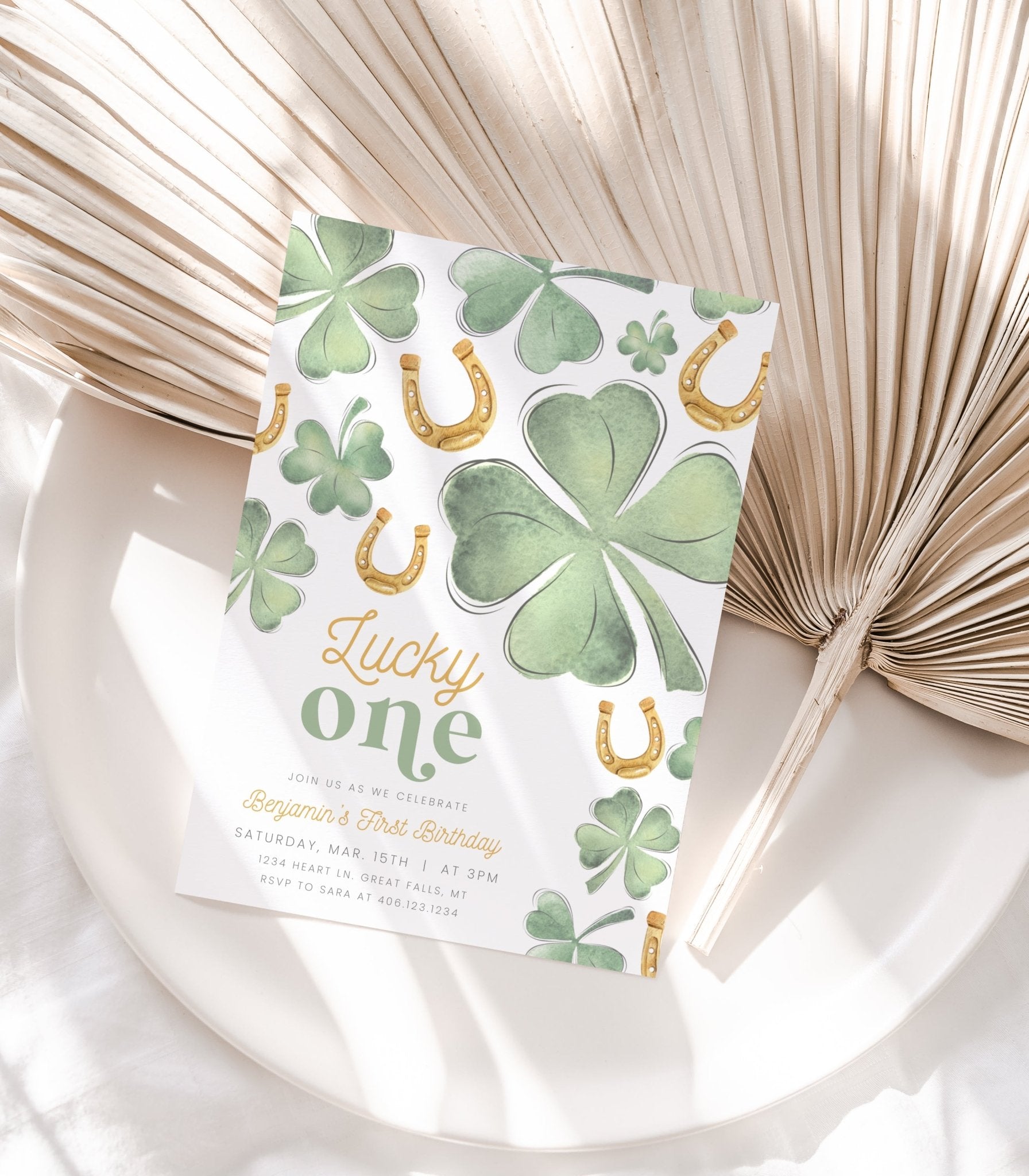 Lucky One Birthday Invitation Printable – High Peaks Studios LLC