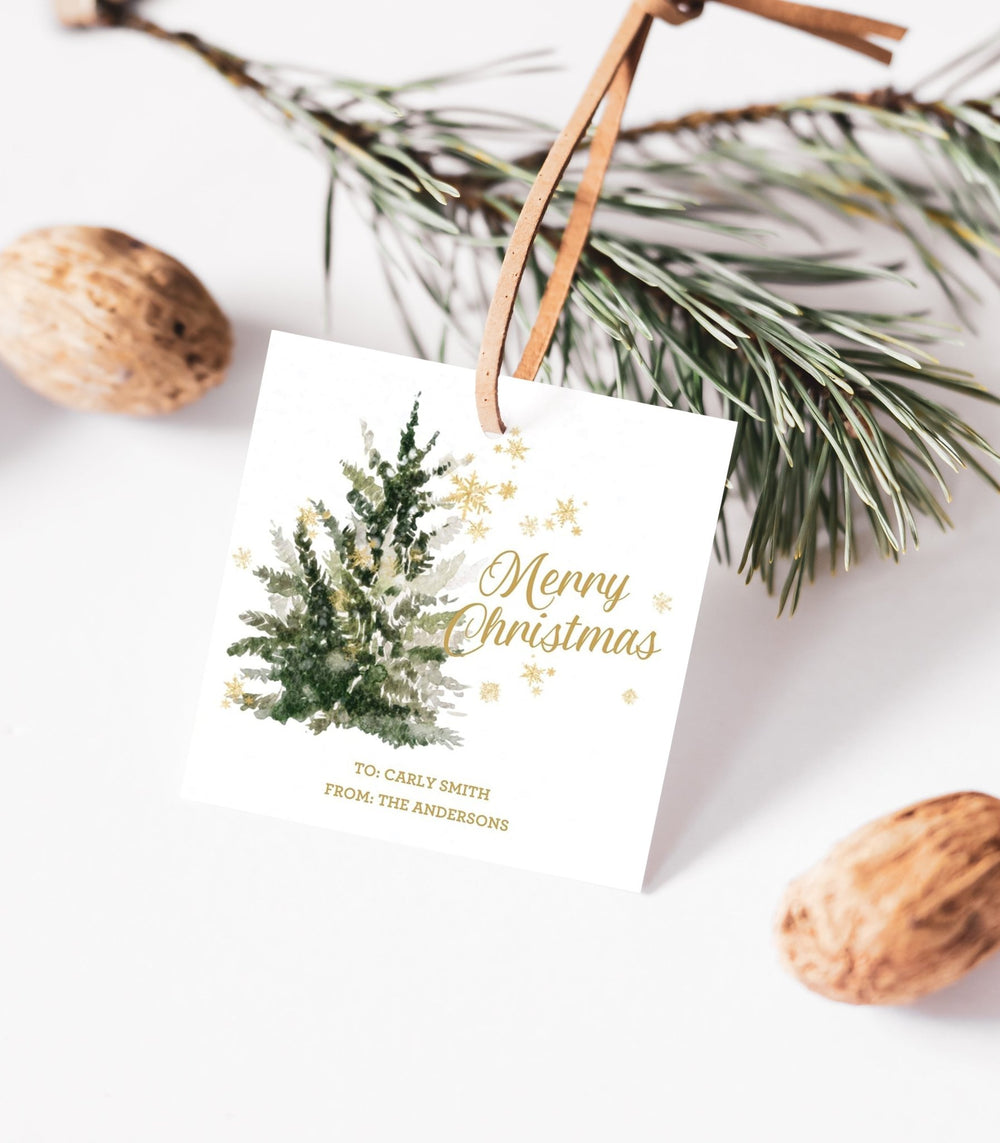 Merry Christmas Gift Tag Printable - High Peaks Studios