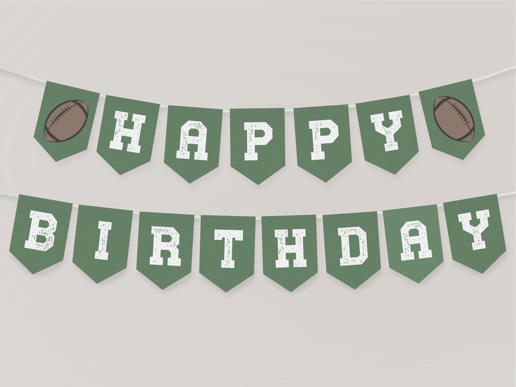 Modern Football Happy Birthday Pennant Banner – High Peaks Studios