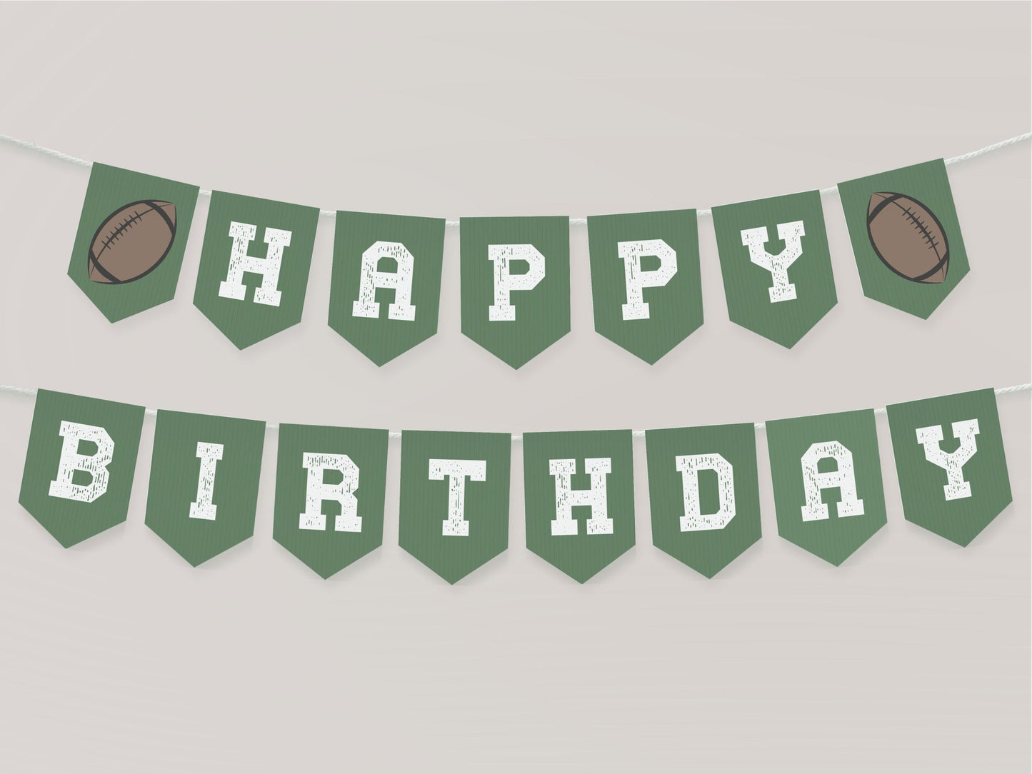 Modern Football Happy Birthday Pennant Banner - High Peaks Studios