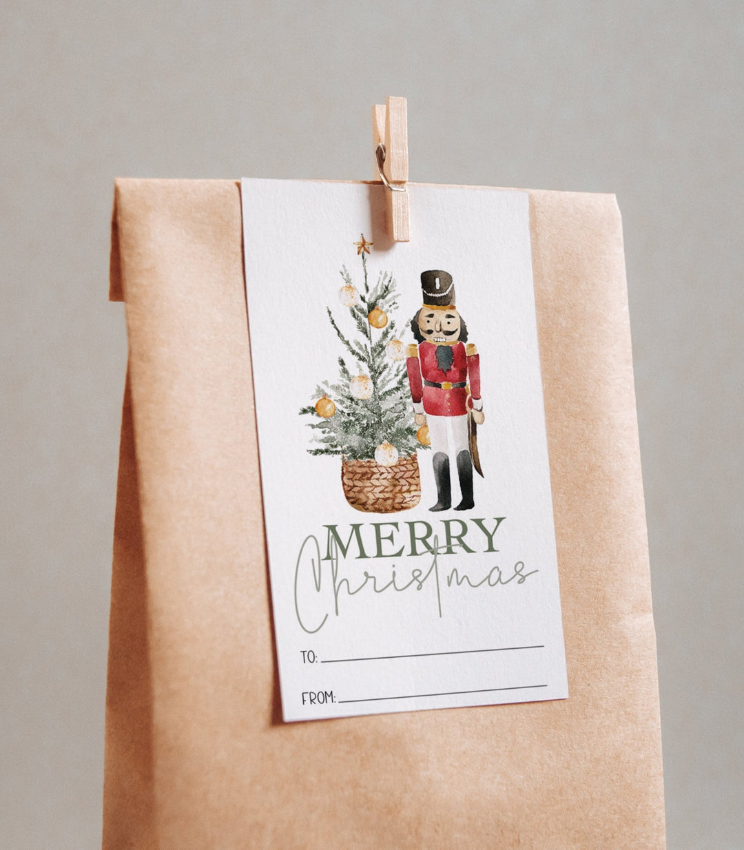 Nutcracker Christmas Gift Tag Printable - High Peaks Studios