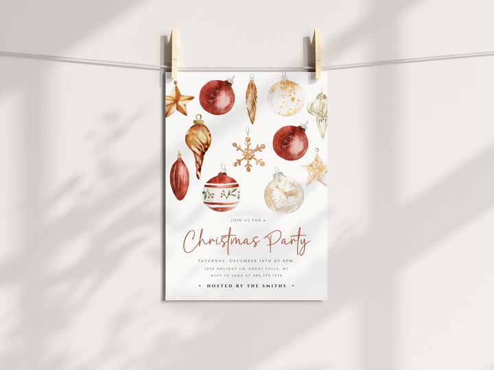 Ornament Christmas Party Invitation - High Peaks Studios