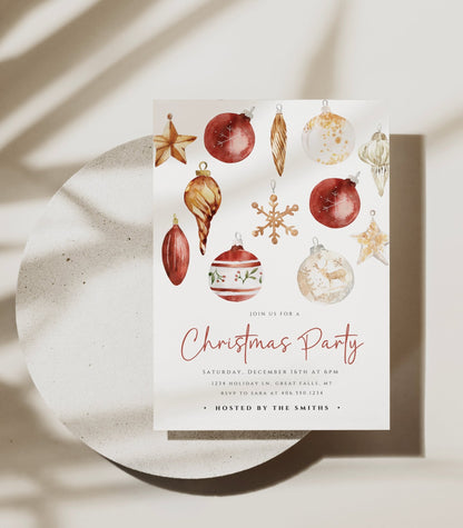 Ornament Christmas Party Invitation - High Peaks Studios