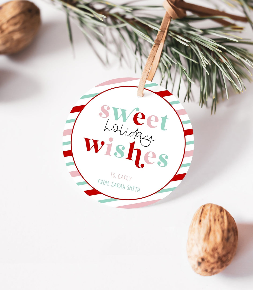 Printable Sweet Holiday Wishes Gift Tag - High Peaks Studios