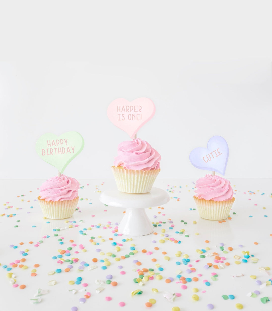 Printable Sweetheart Cupcake Toppers - High Peaks Studios